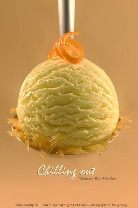 Mango Ice Cream - Food Styling: Egret Grass - Photograph by: Rong Vang