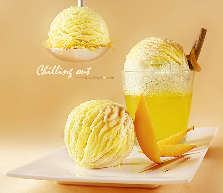 Mango ice cream - Food Styling: Egret Grass - Photograph by: Rong Vang