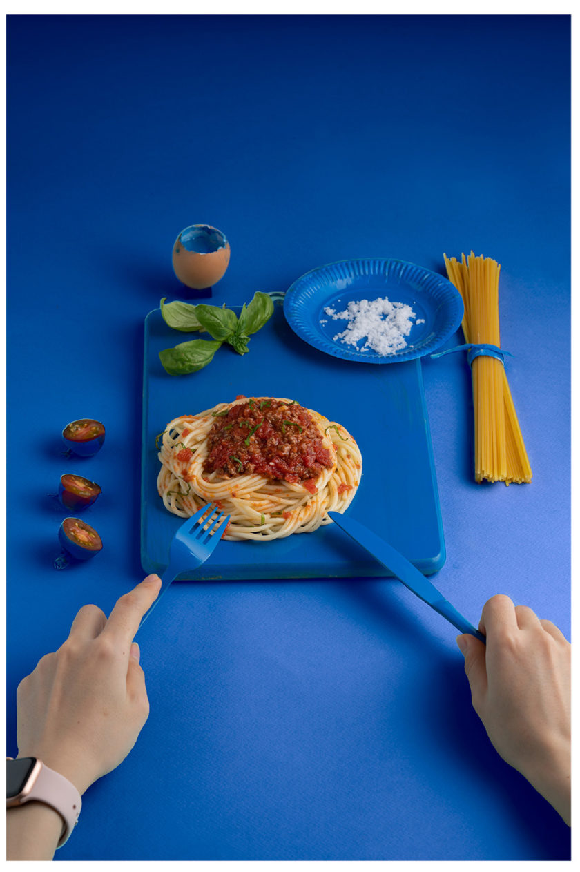 Food Stylist class: Thực hành với màu blue và mì ý